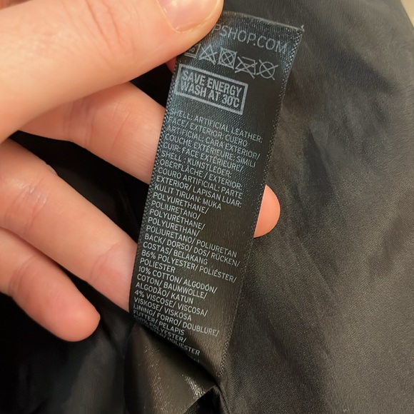 Topshop Black Faux Leather Biker Jacket - Picture 8 of 9